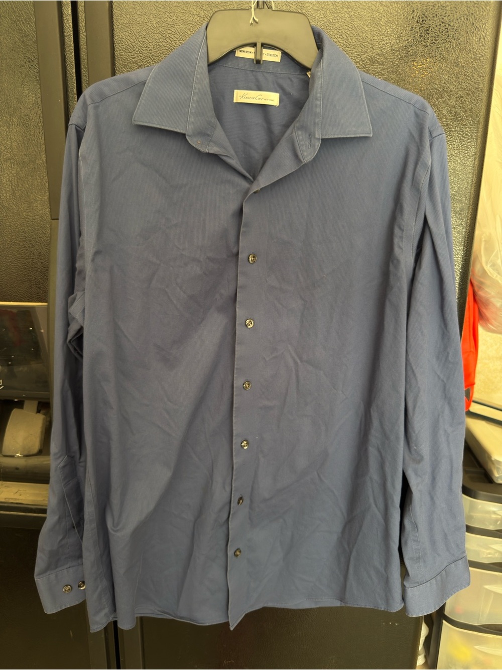 Kenneth Cole Men's Slate Blue Long-Sleeve Dress Shirt